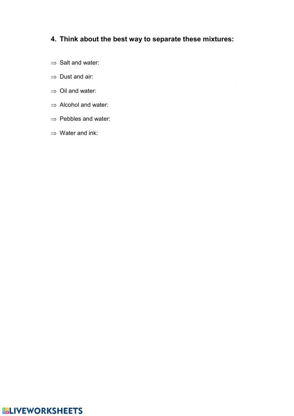 Separation of mixtures