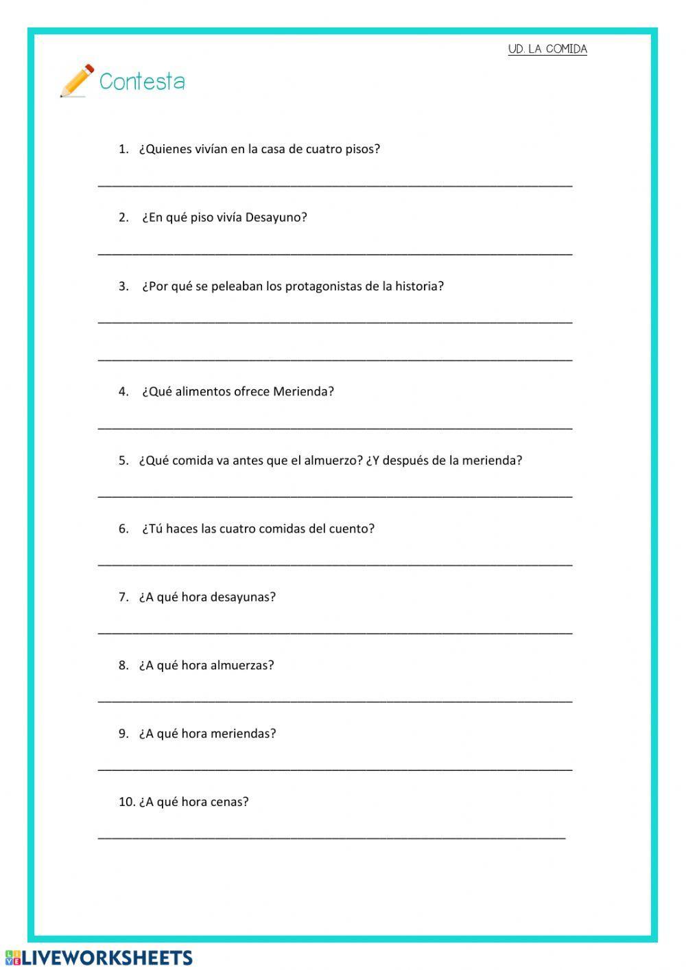 Lectura - Comidas del día