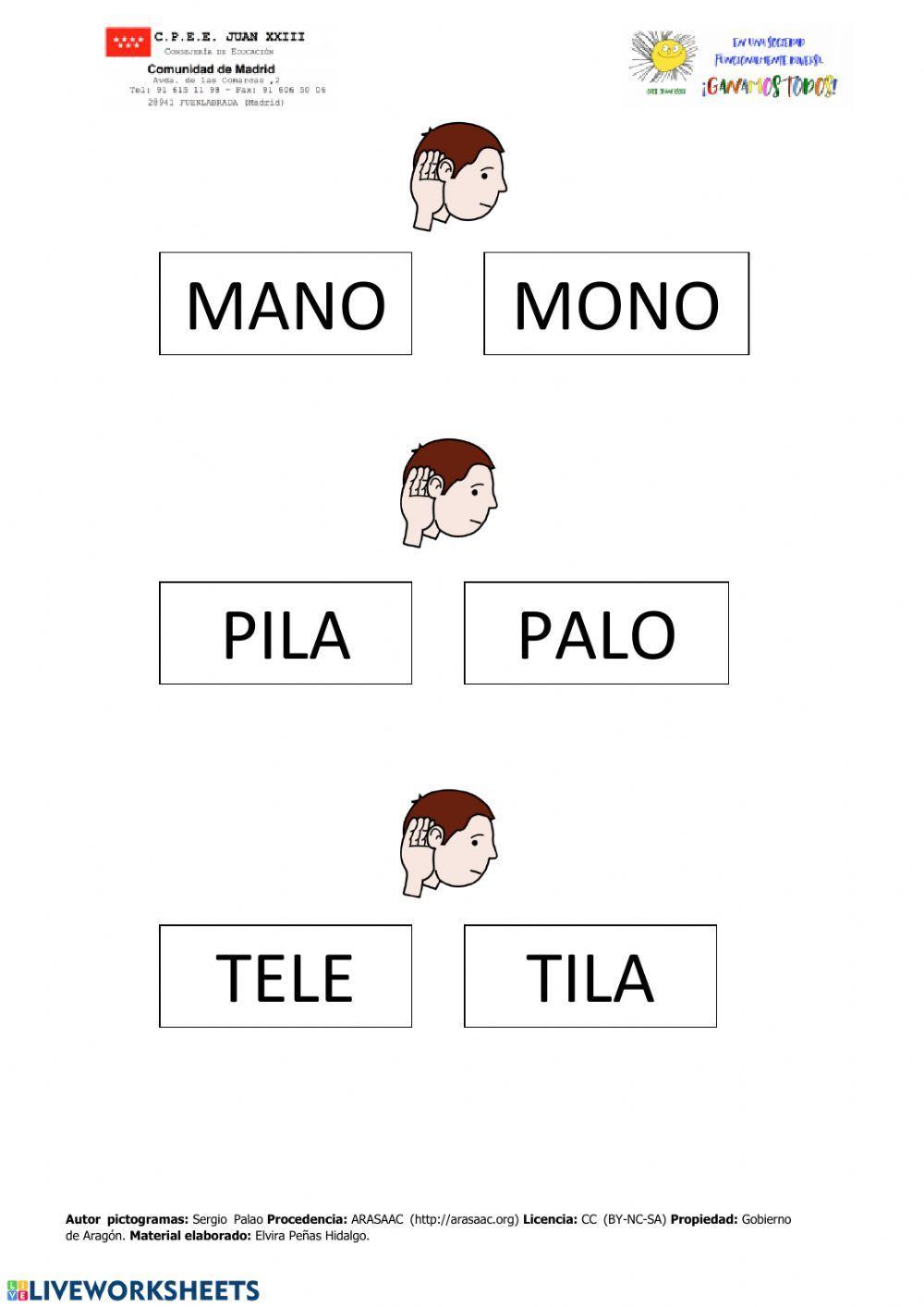 ¿Qué palabra oyes?