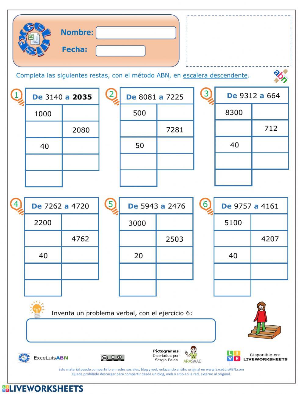 Resta en escalera incompleta ABN  03