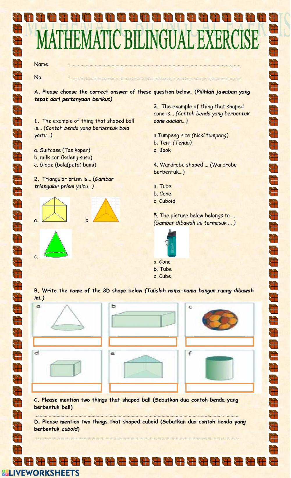 3d shape (bangun ruang)
