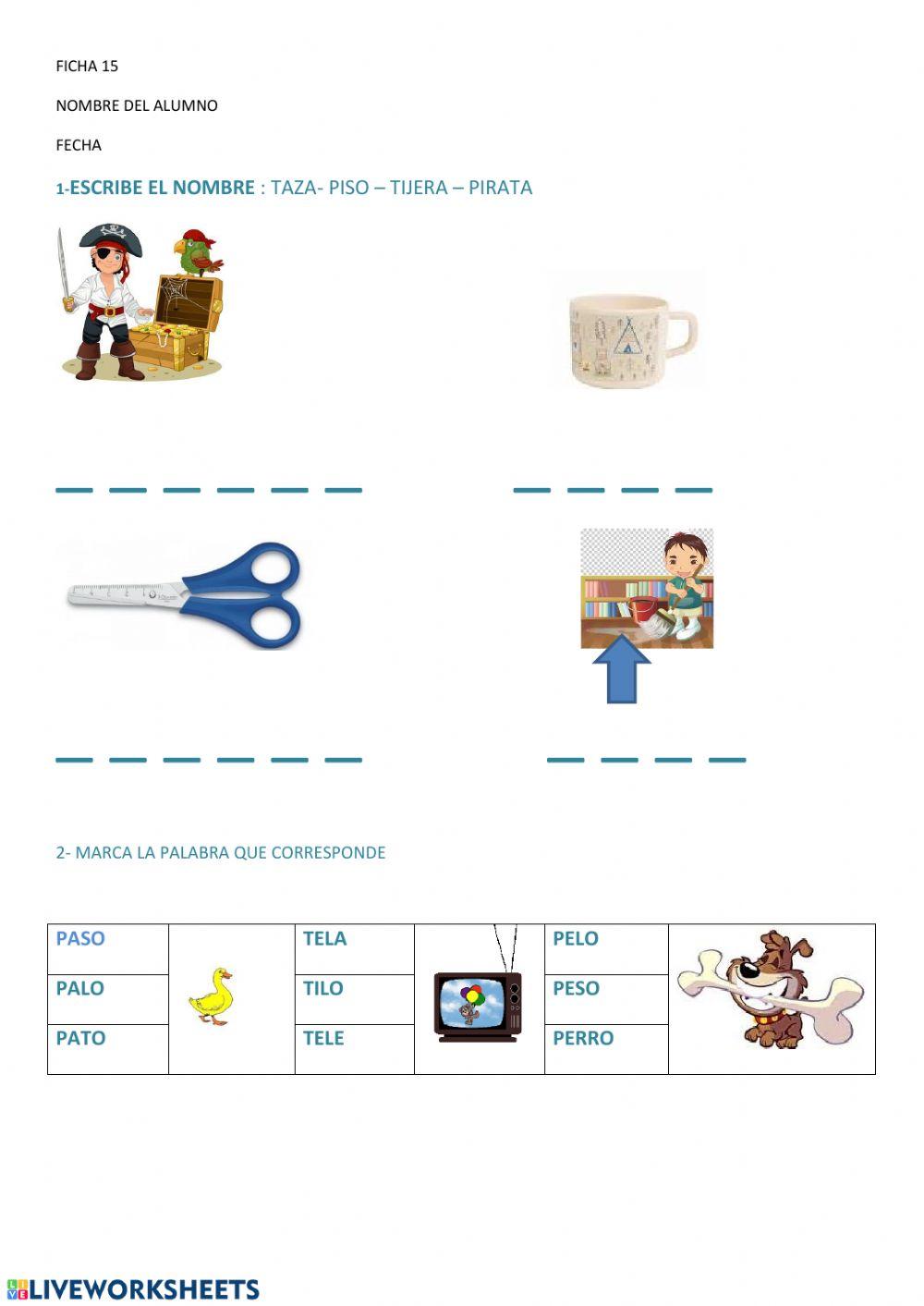 ALFABETIZACION 15.1 Sonido p y t