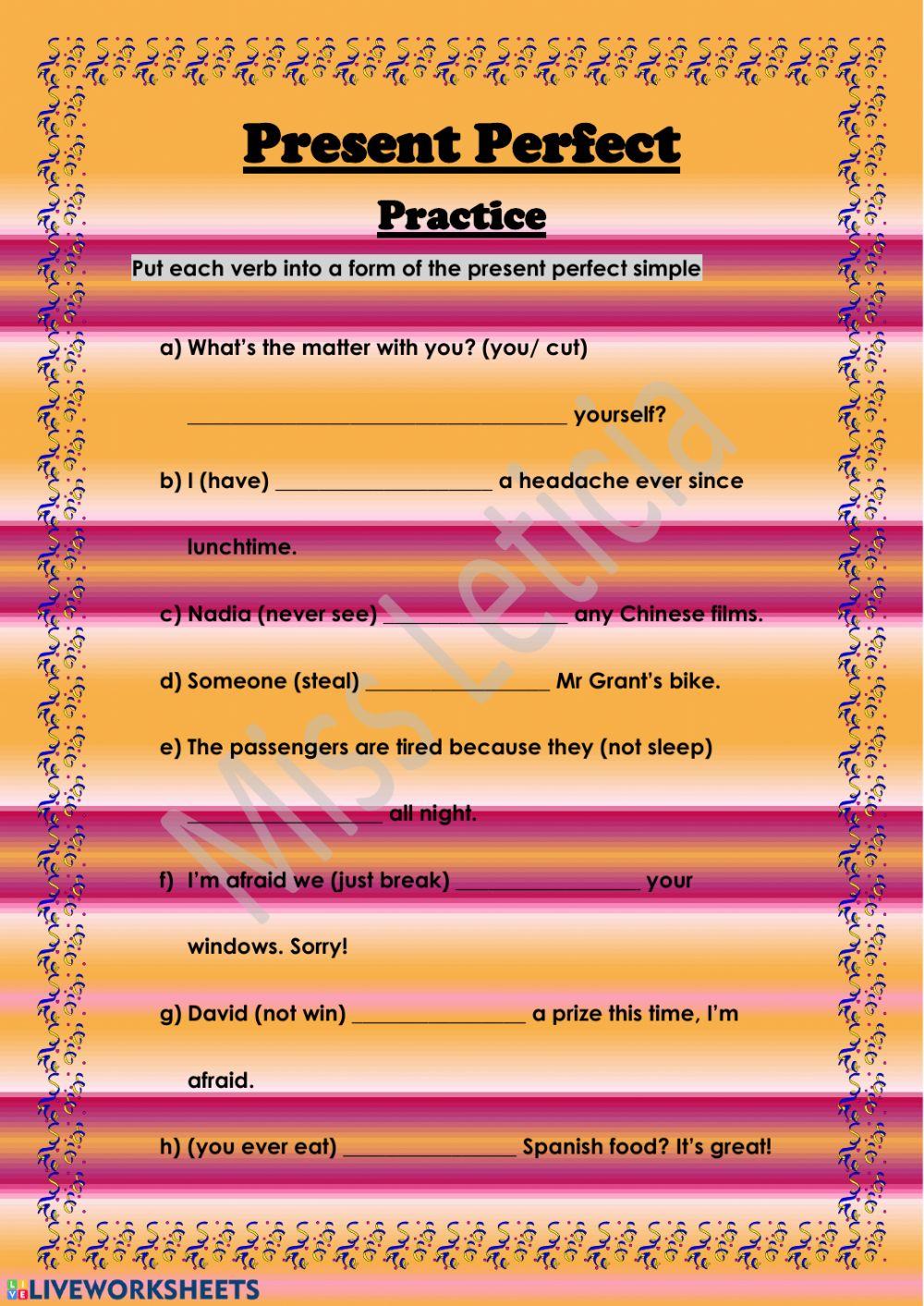 Present Perfect Simple