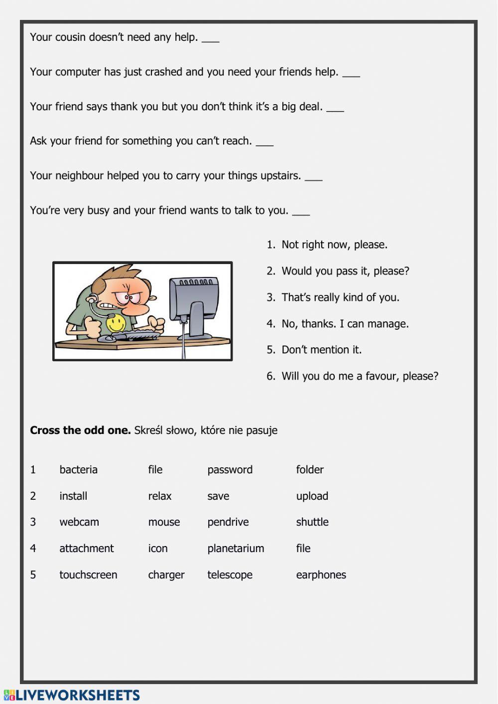 Computers - vocabulary and  skills work