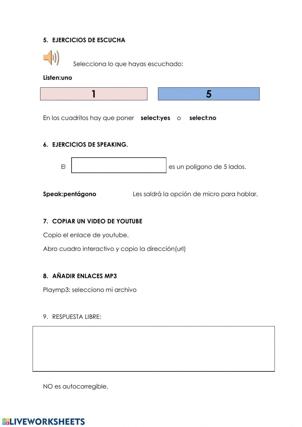 Prueba de LIVEWORKSHEET
