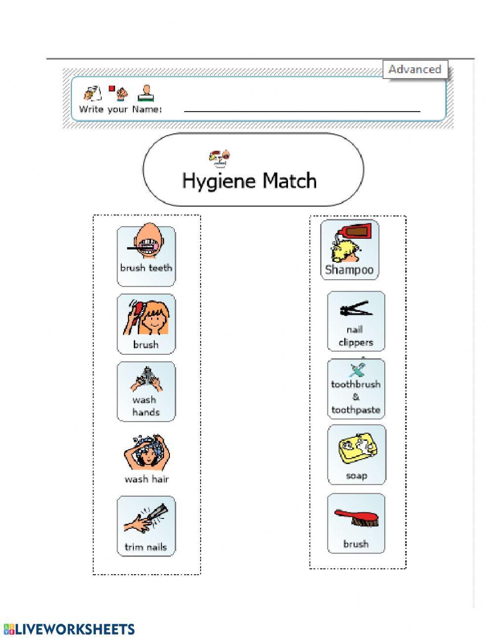 Hygiene Match worksheet | Live Worksheets hygiene-match-worksheet-live-worksheets