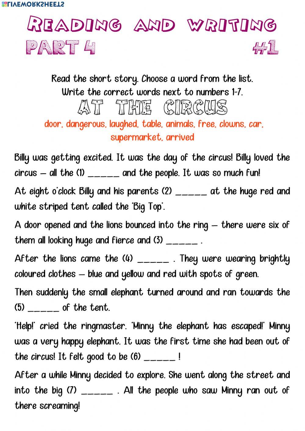 Reading and Writing 41 worksheet Live Worksheets