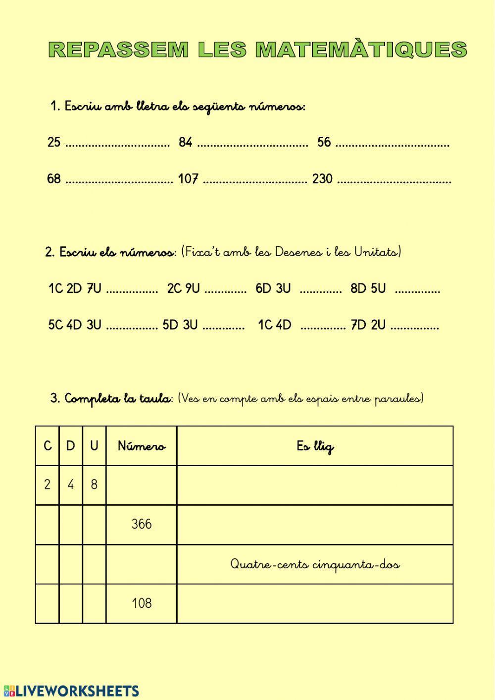 Escrivim els números