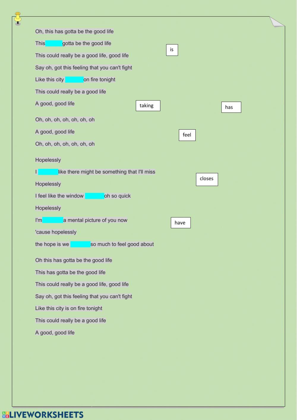 Good life by One Republic