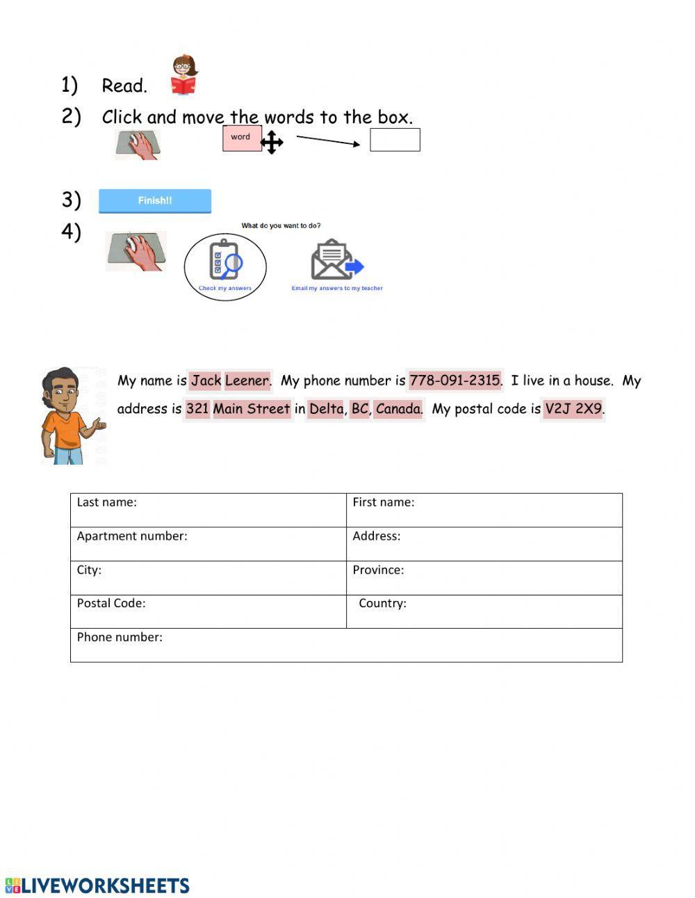 Jack's personal info