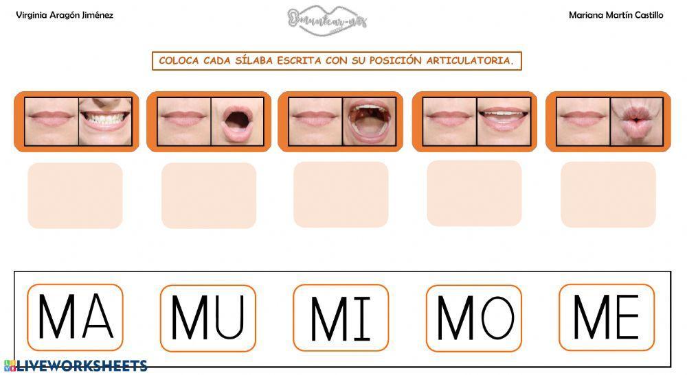 Asociación articulema grafema M