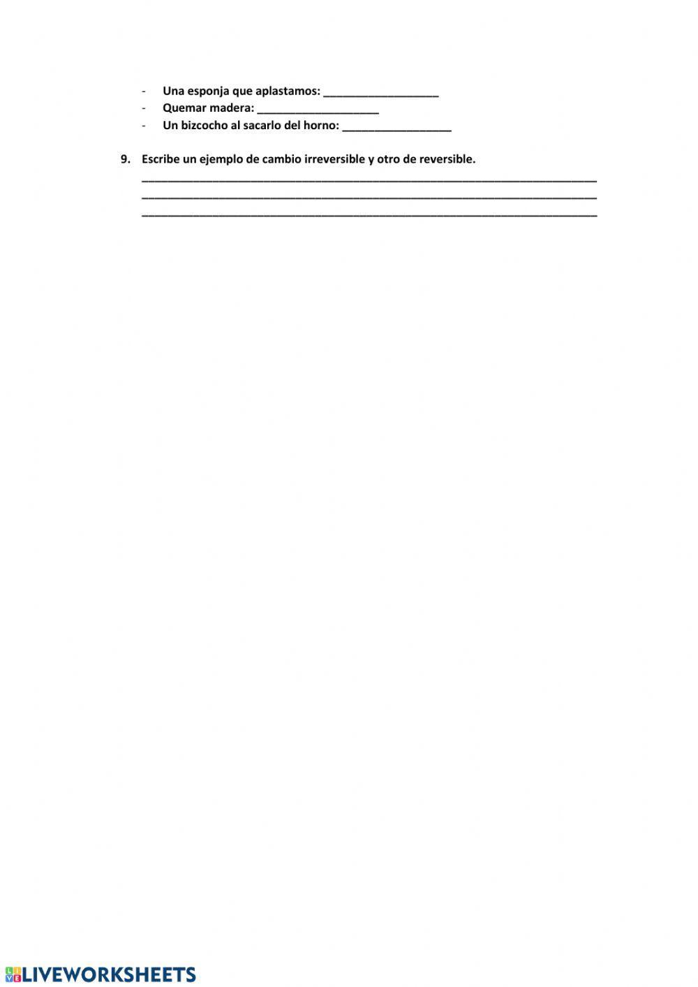 Evaluación materia y energía