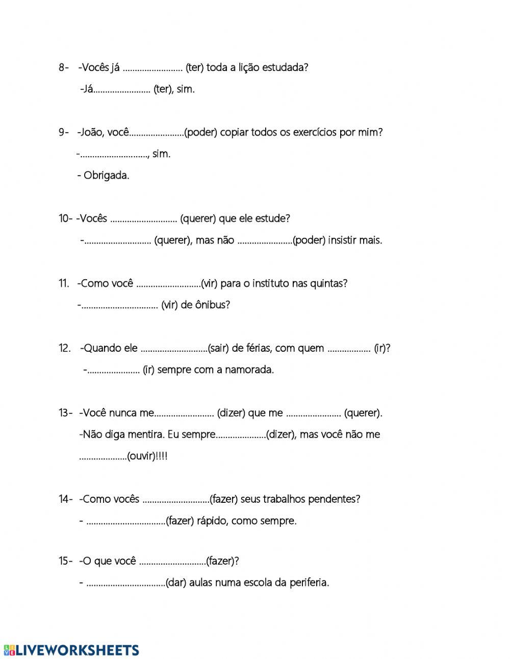 Presente do indicativo