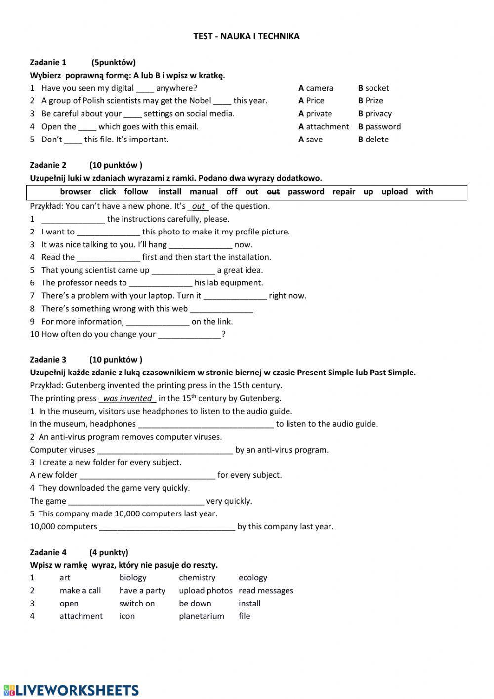 TEST - NAUKA I TECHNIKA