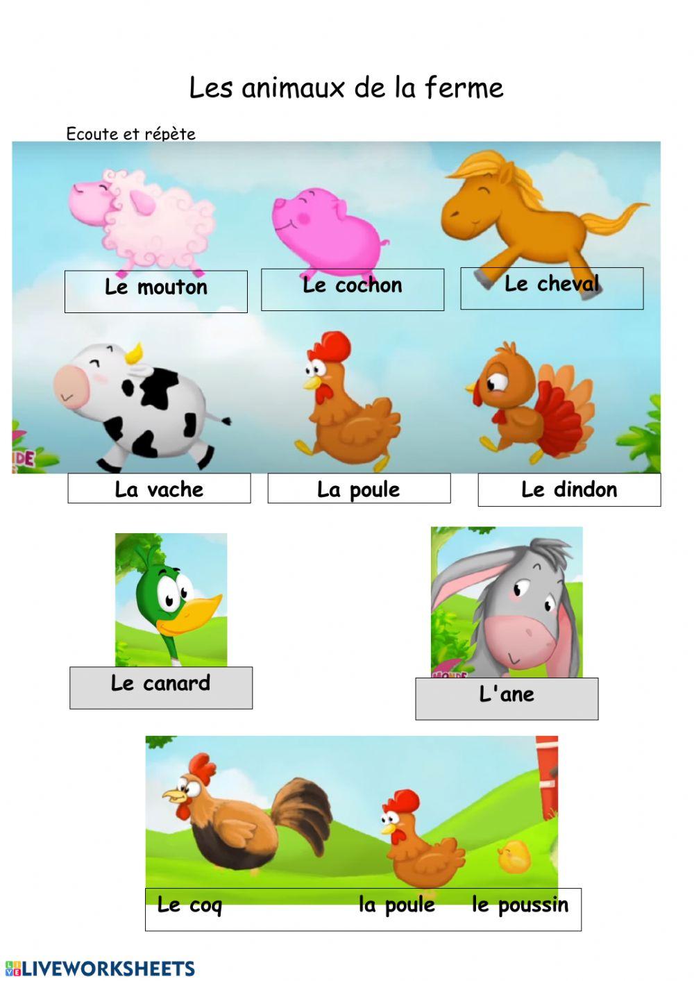 Les animaux de la ferme lecon