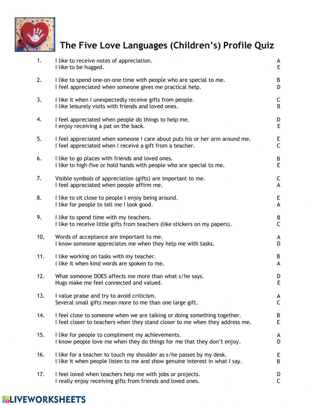 Love Language Quiz for Kids