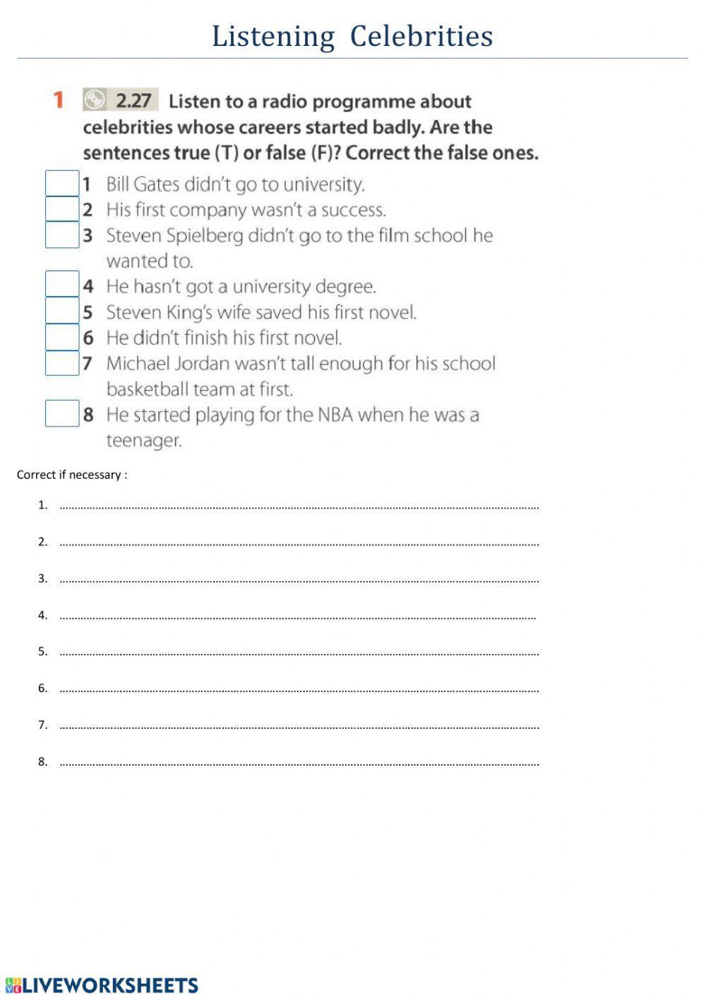 Listening Celebrities