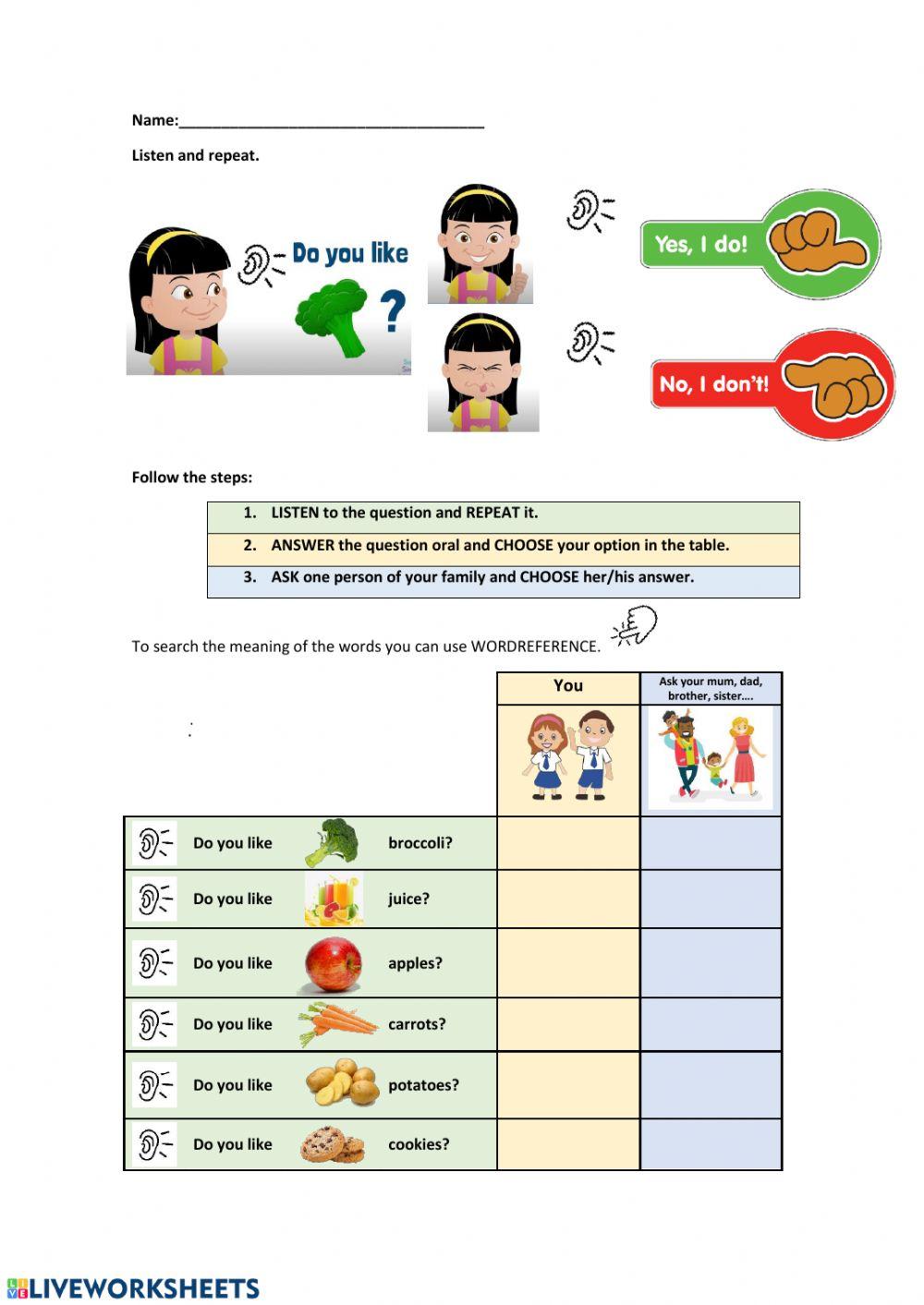 Do you like food? 2.