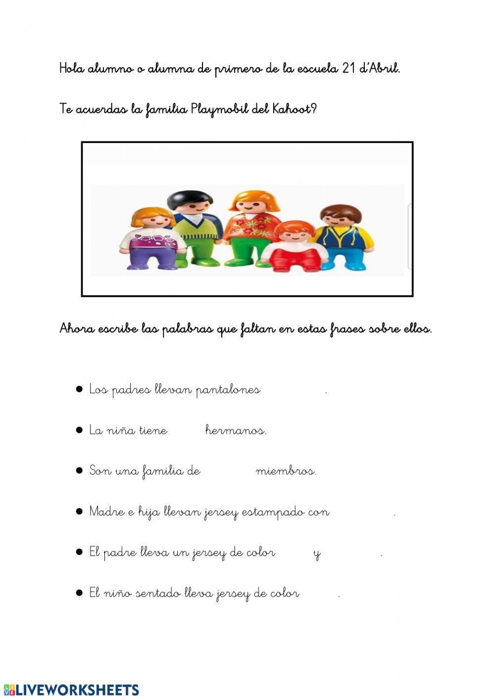 Escriptura familia playmobil