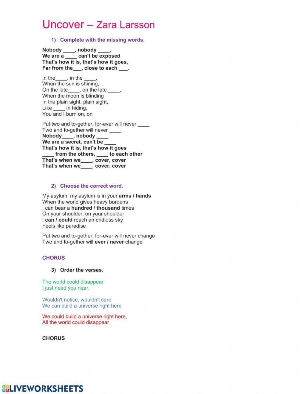 Uncover -Zara Larsson