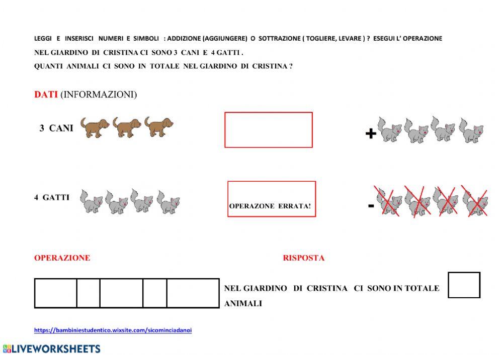 Problema : addizione o sottrazione?