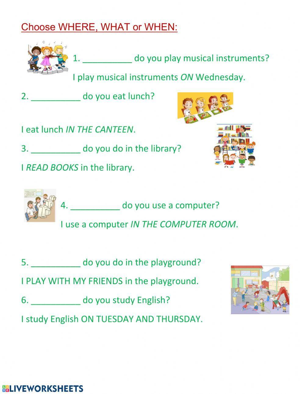 Choose the correct Wh word