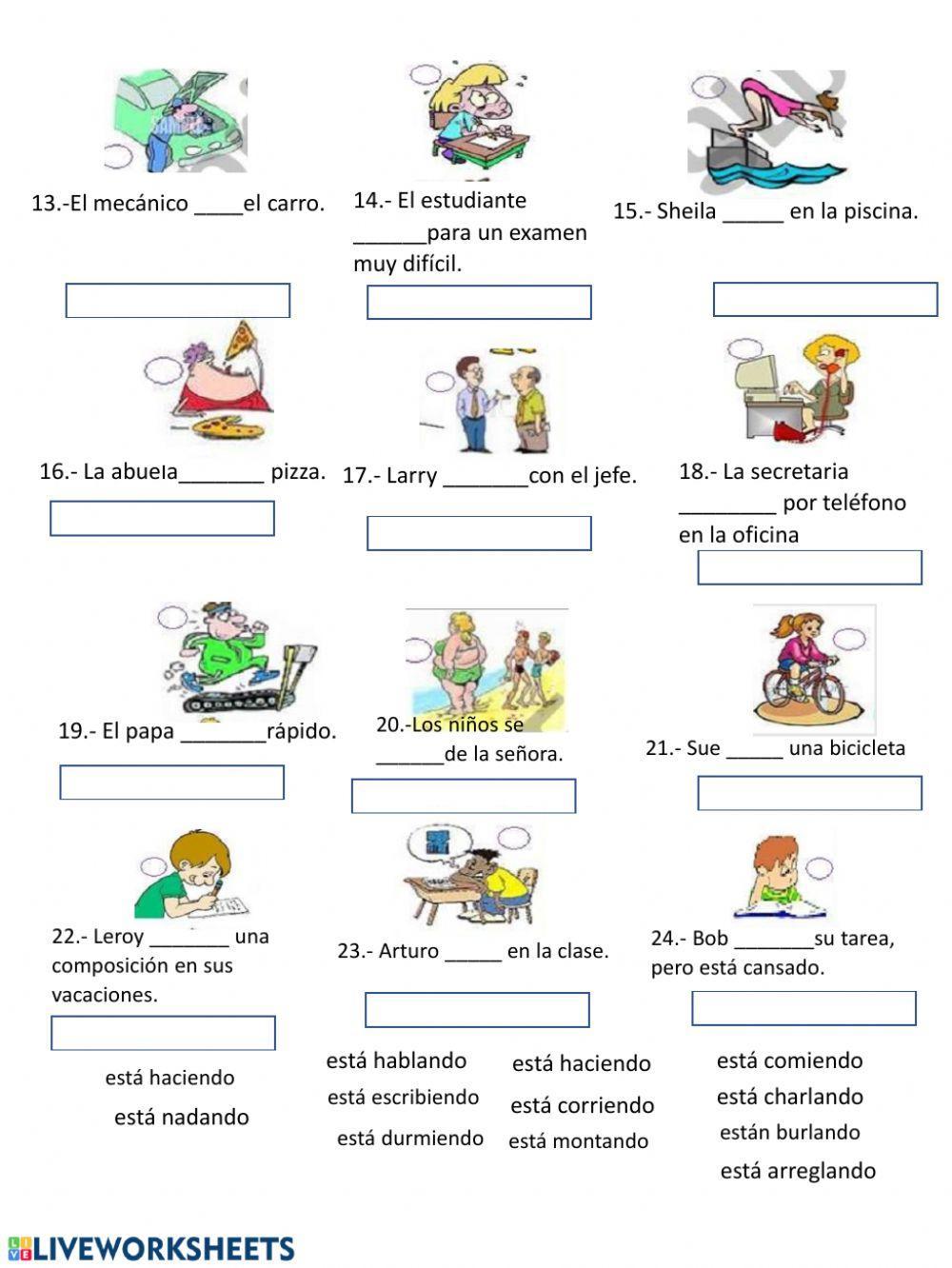 Presente Progresivo Interactive Worksheet Live Worksheets Presente Progresivo Interactive Worksheet Live Worksheets