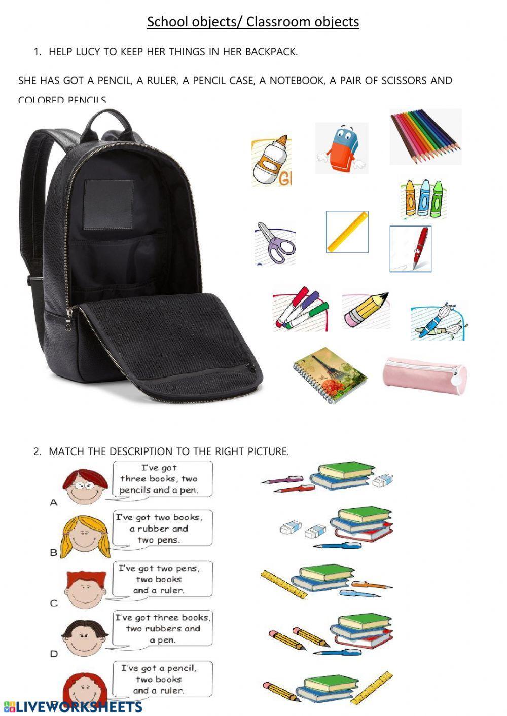 Classroom objects Classroom objects