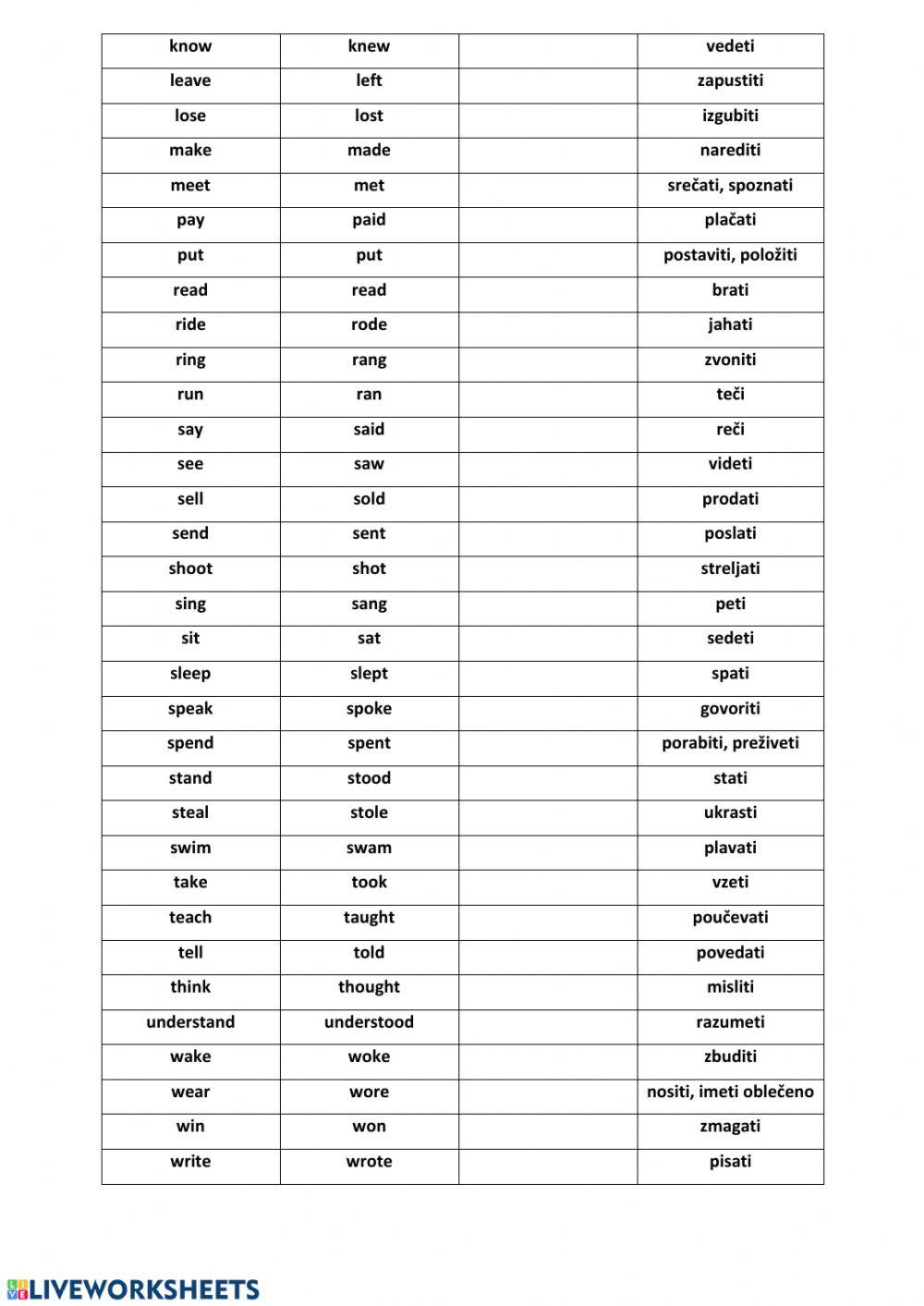 3rd form - irregular verbs 3rd form - irregular verbs