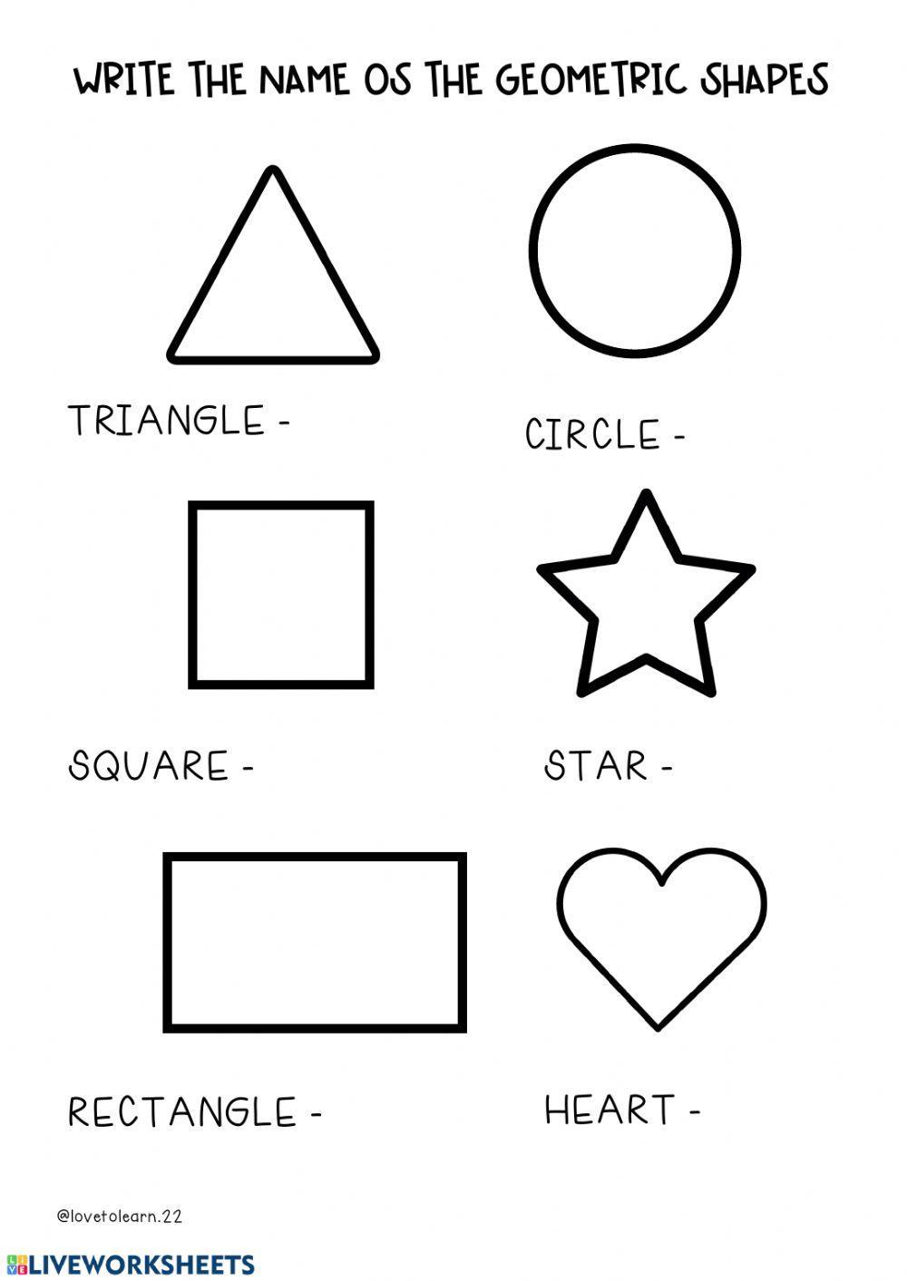 Pin by Jess A. on Inglés  Geometric shapes names, Shapes worksheets, Shapes
