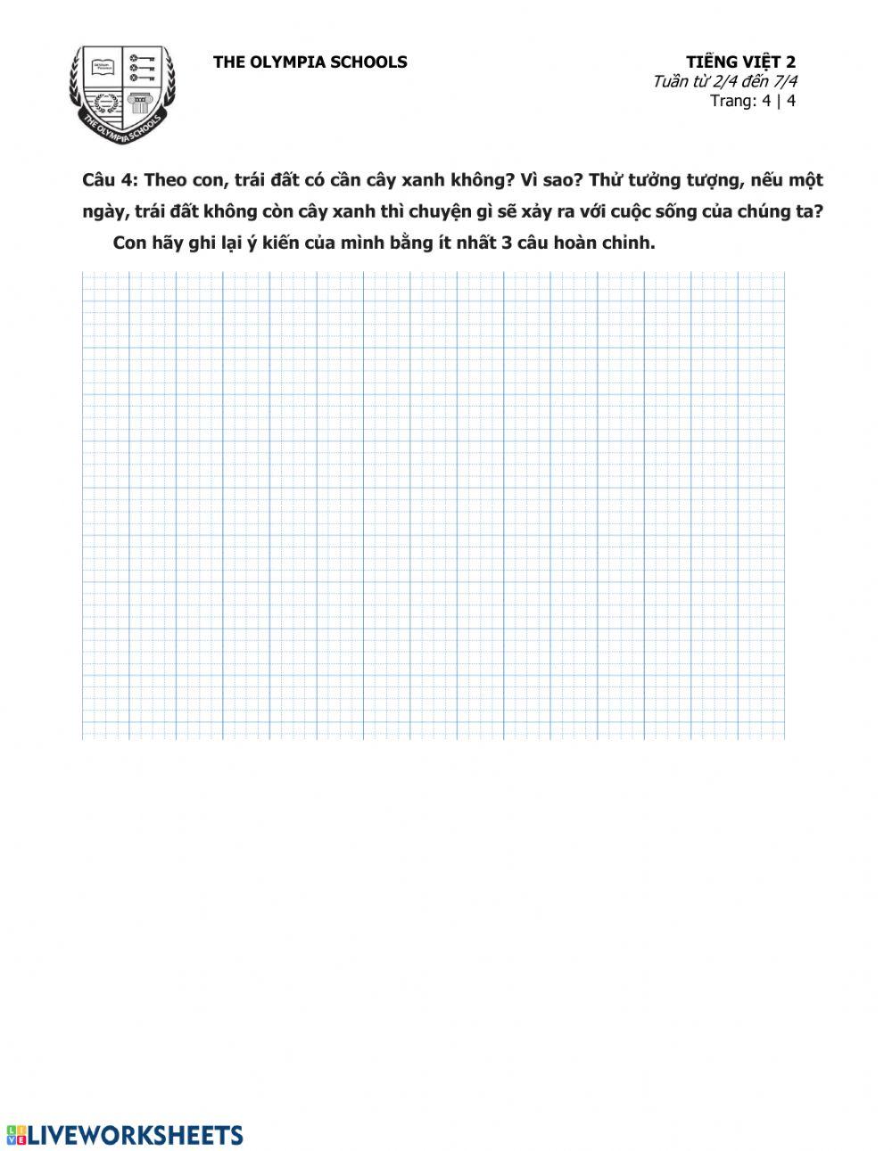 Tiếng Việt-Phiếu số 1-Tuần 10