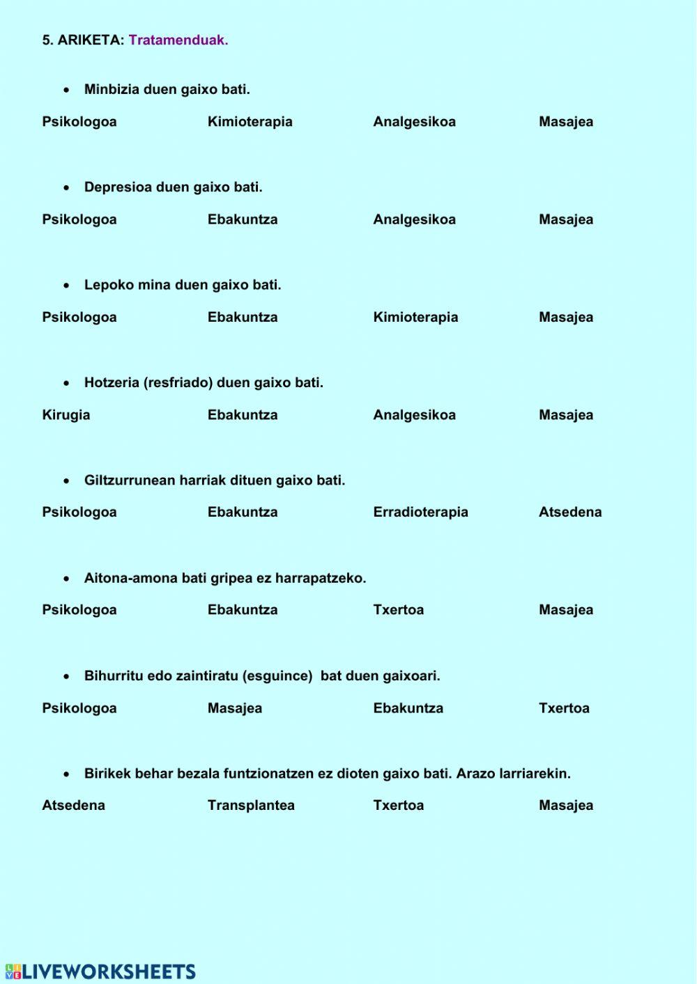 Natur zientziak: Osasuna