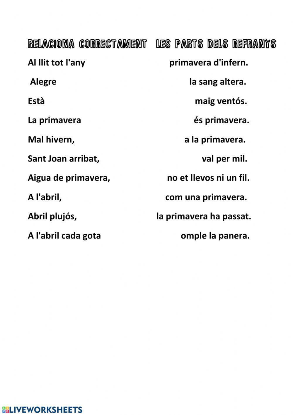 Refranys de la primavera