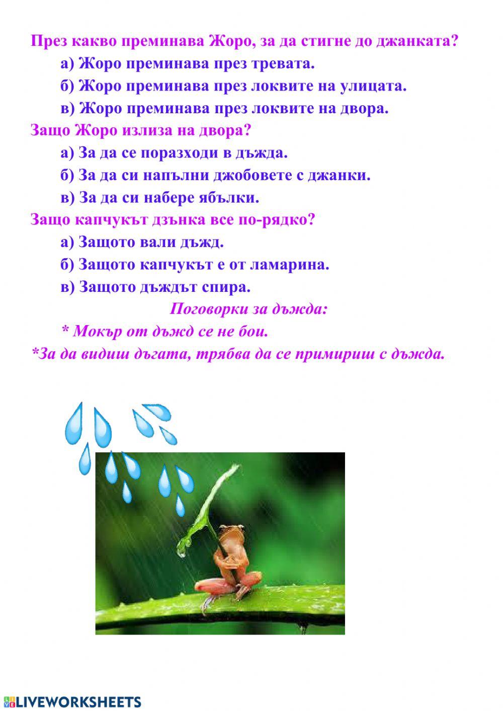 Езикови упражнения. Четене с разбиране