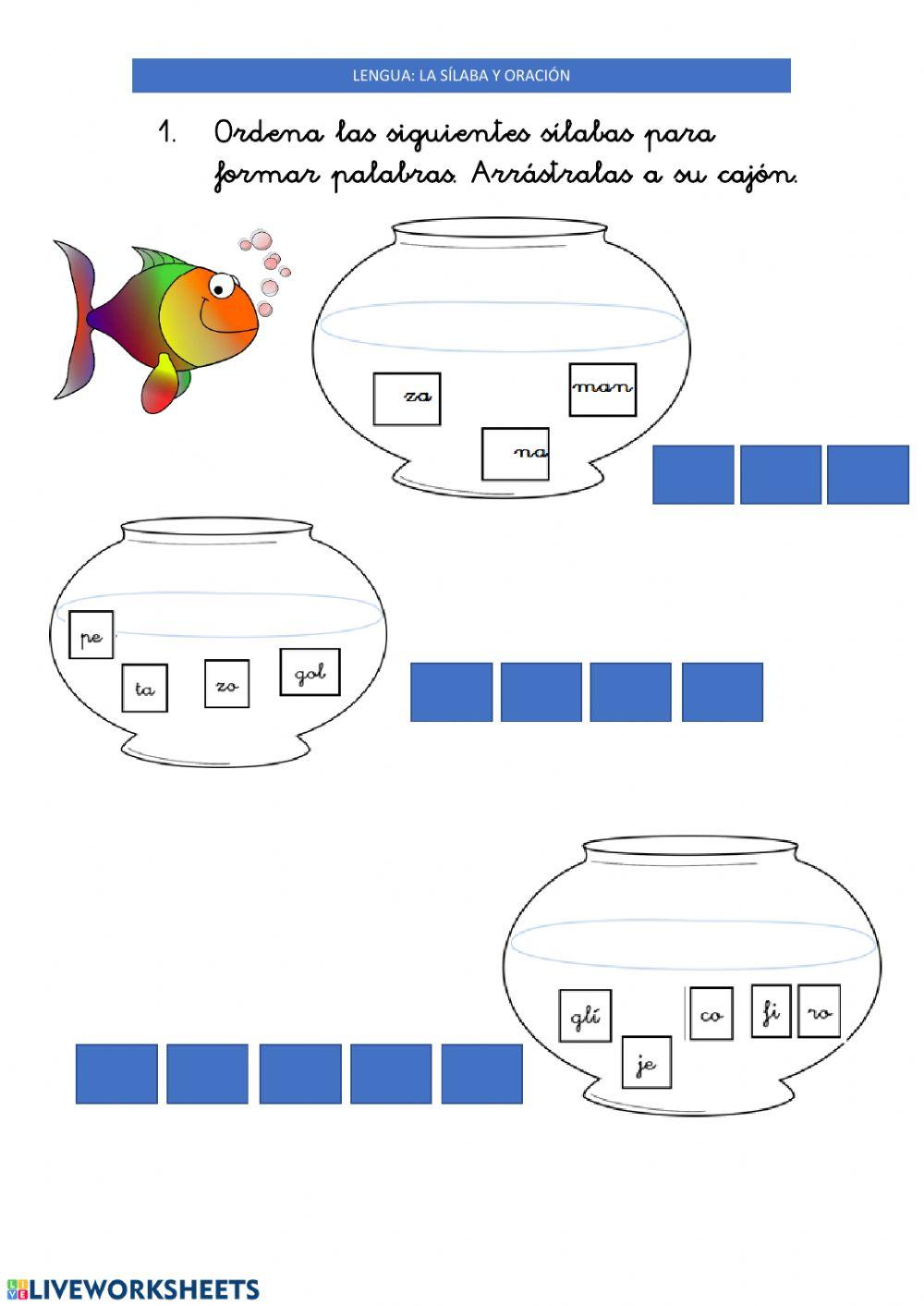 16abril Ordenar sílabas y oraciones