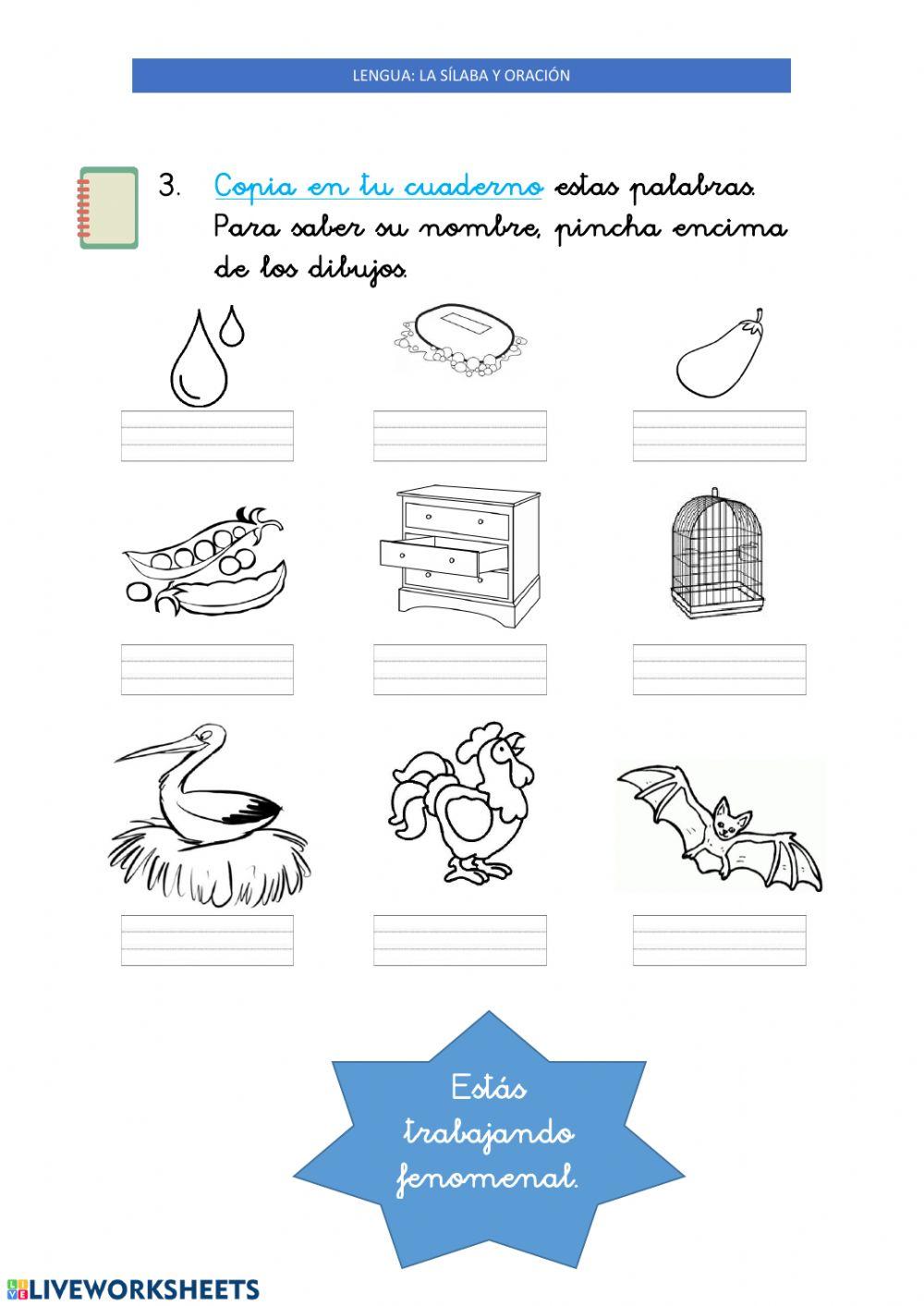 16abril Ordenar sílabas y oraciones