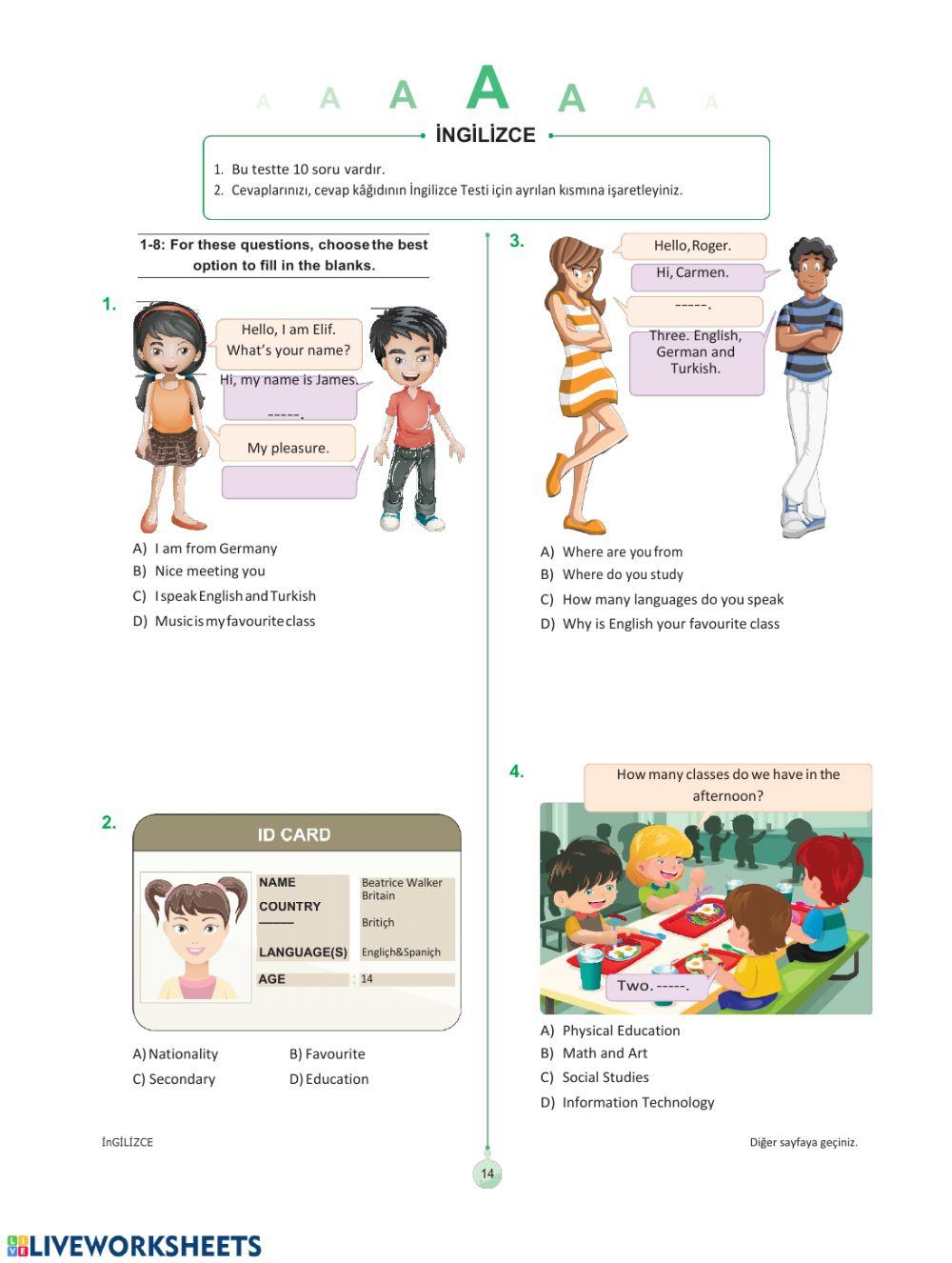 5.1 deneme ingilizce