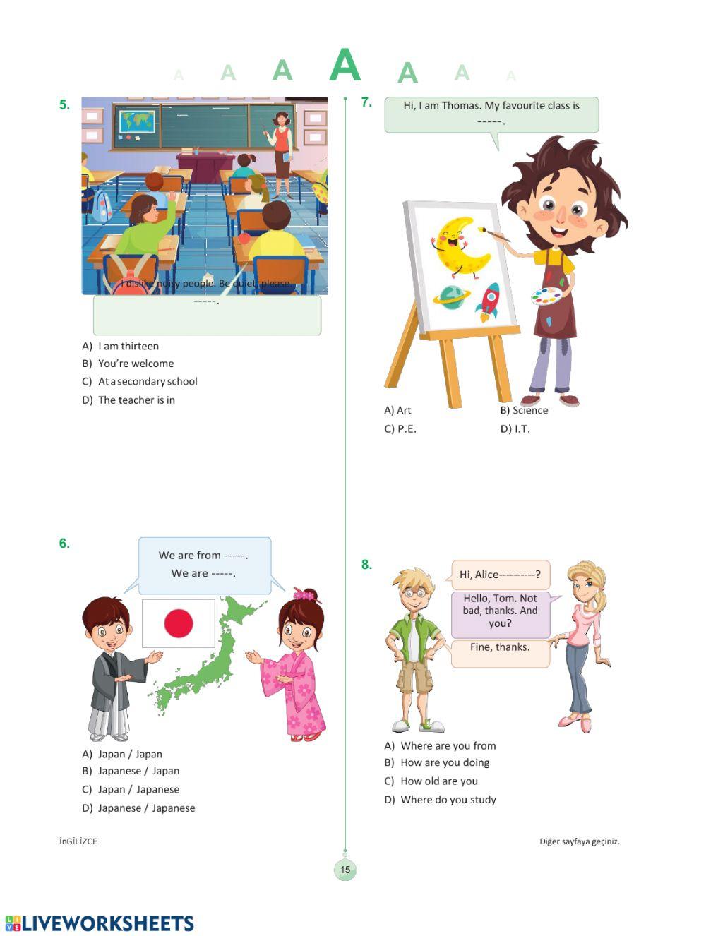 5.1 deneme ingilizce