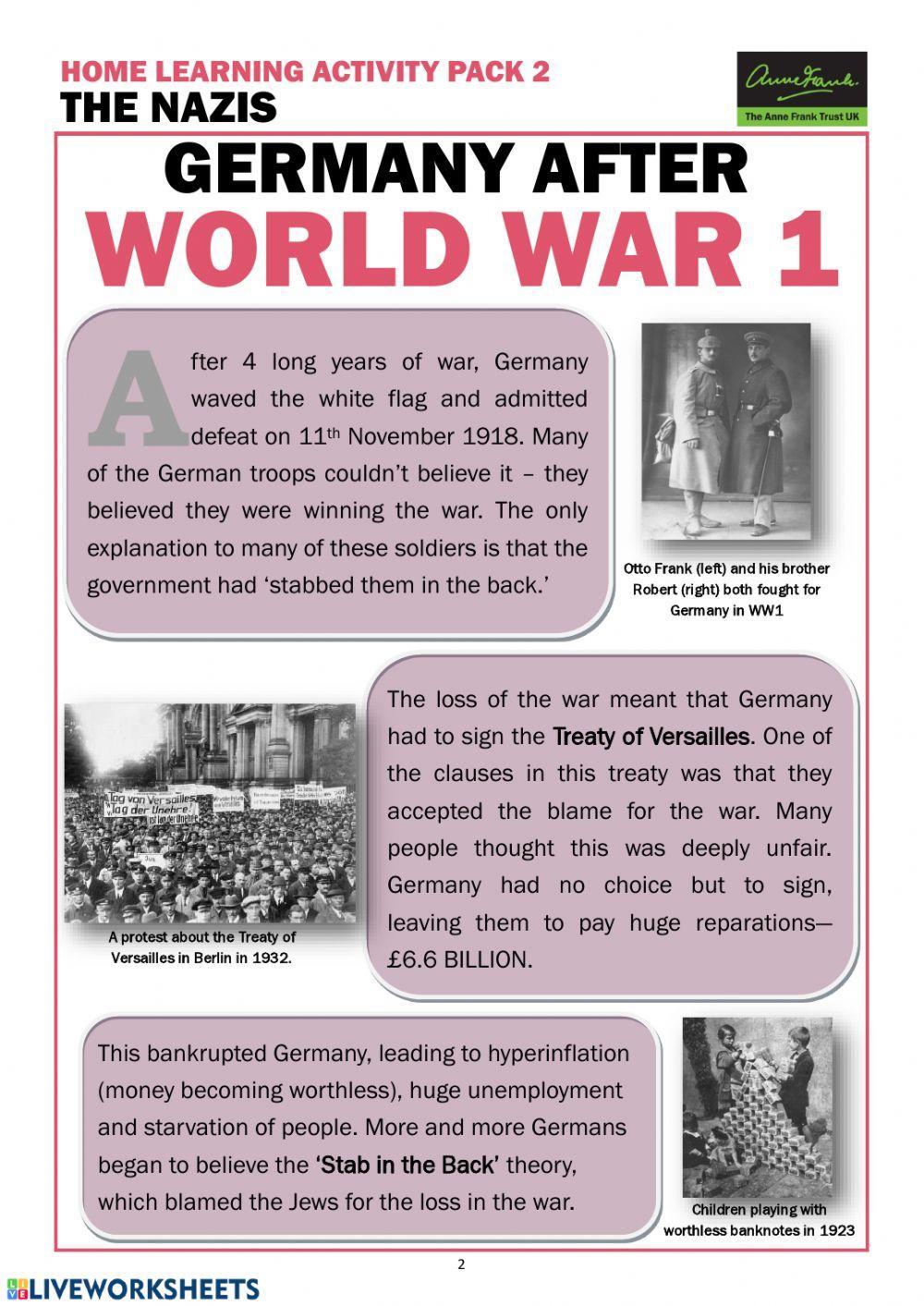 Home Learning Activity Pack 2 - THE NAZIS