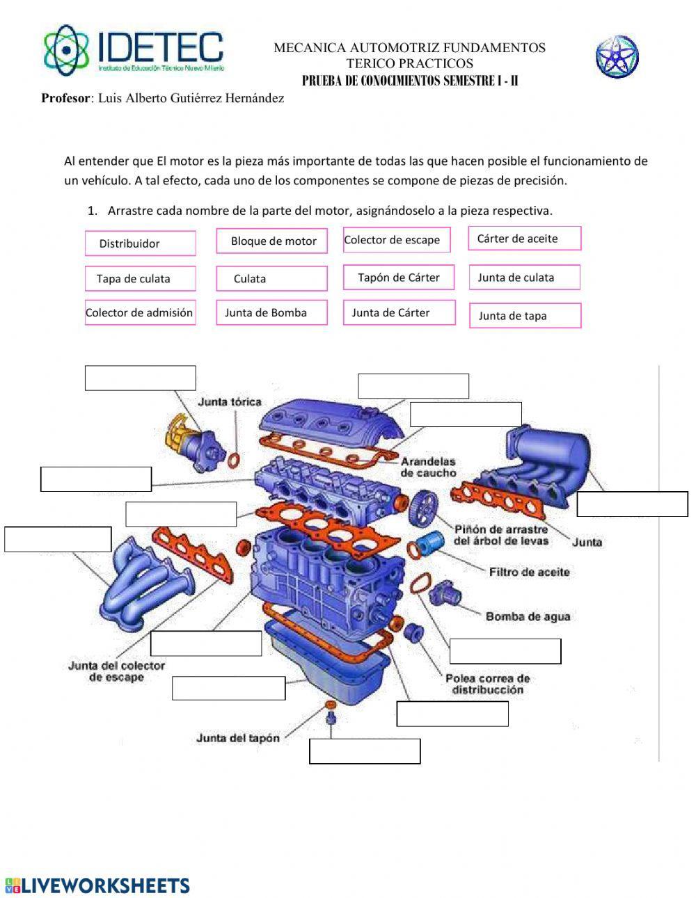 Mecánica: partes de motor