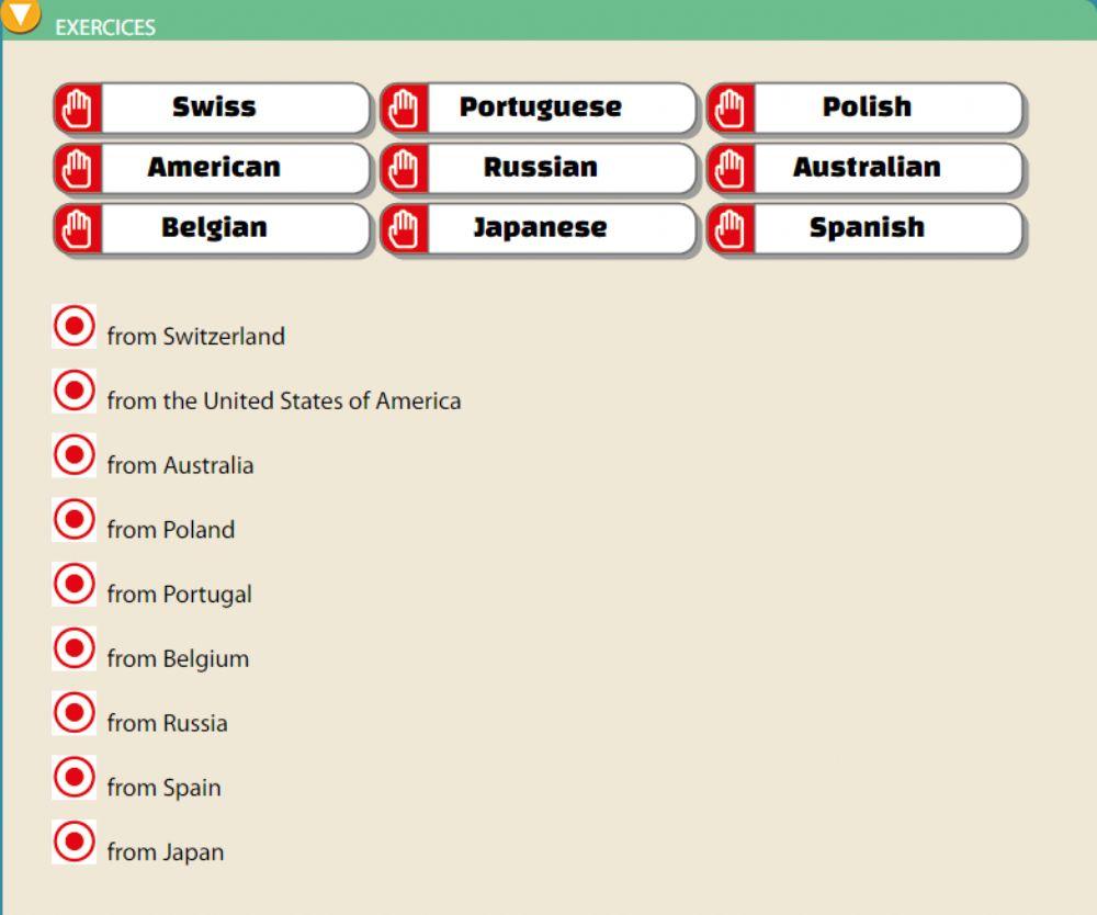 Nationalities (easy)