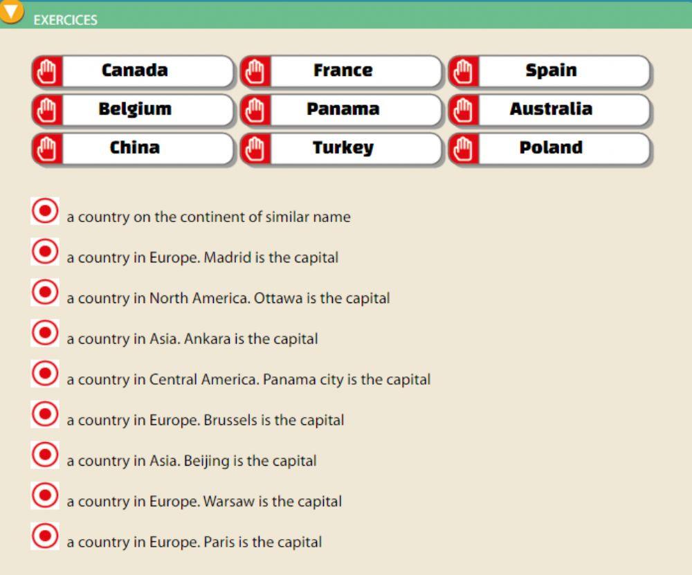 Countries - Drag and drop (difficult)