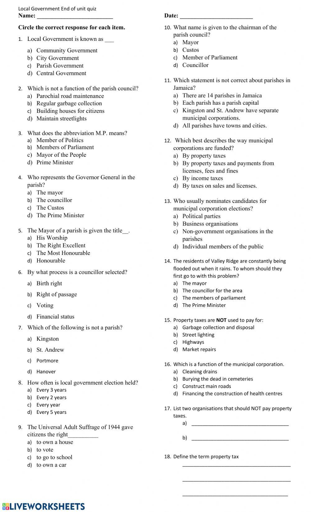 Local Government Jamaica