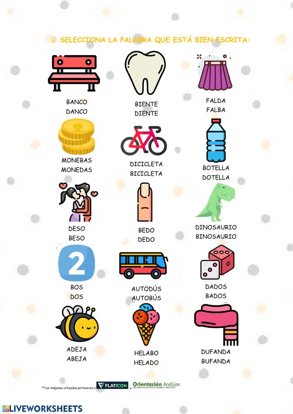 Escoge la palabra correcta.