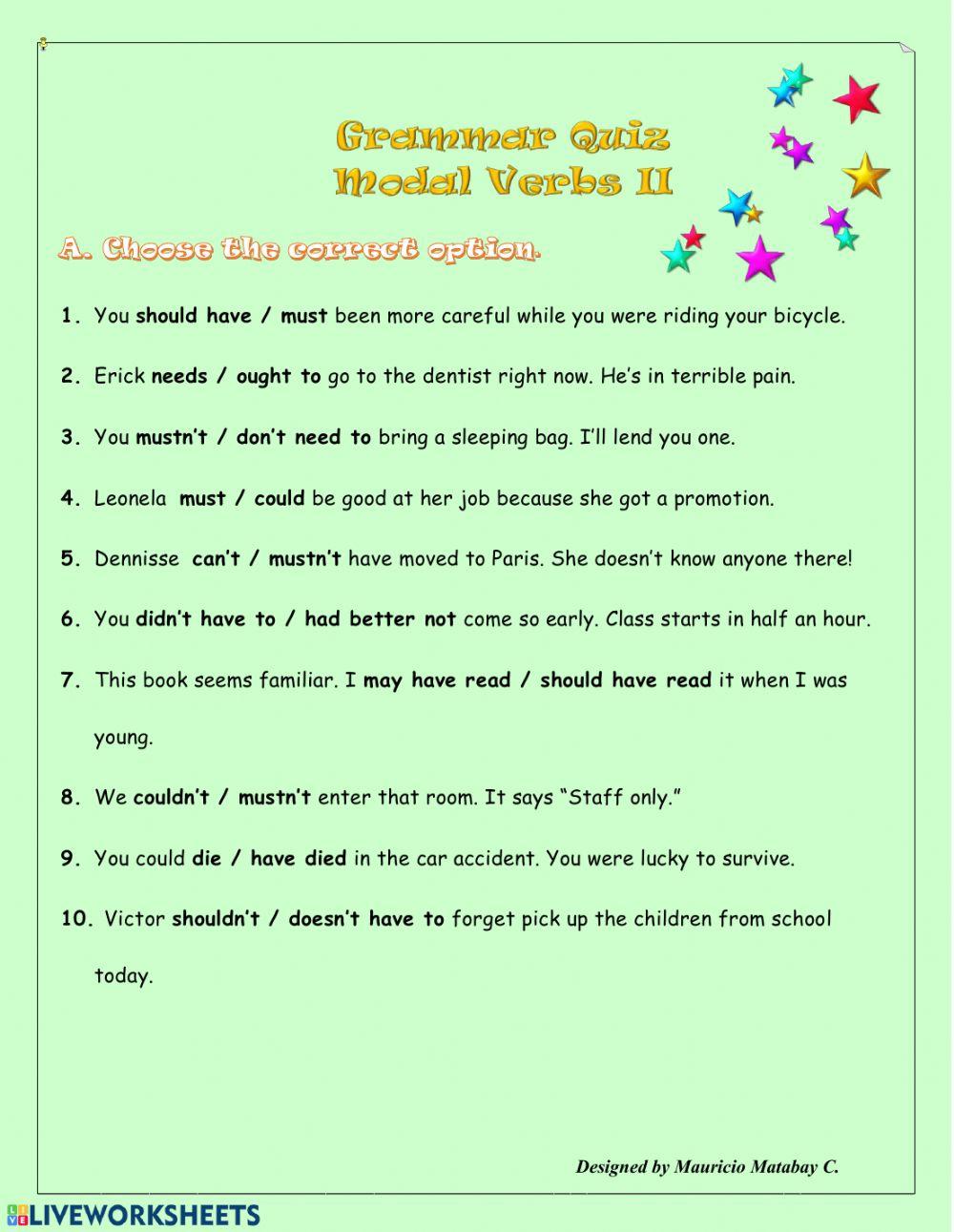 Modal Verbs II
