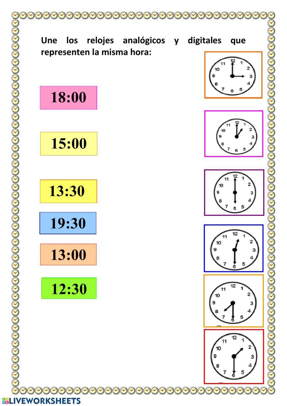 Relojes analógicos y digitales