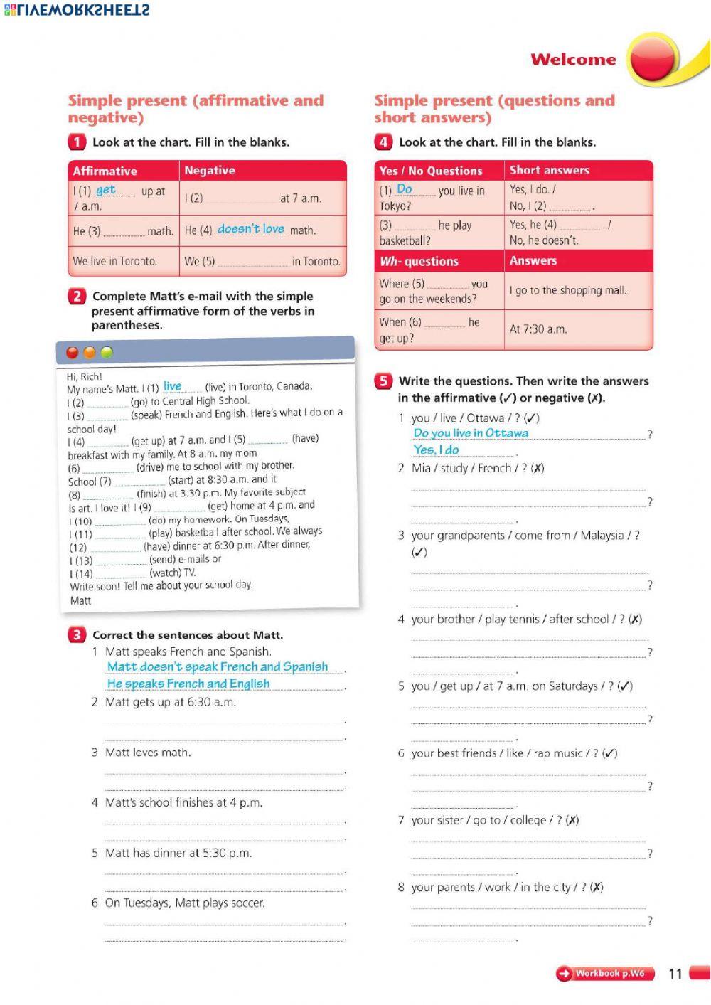 Present simple all forms online exercise for | Live Worksheets