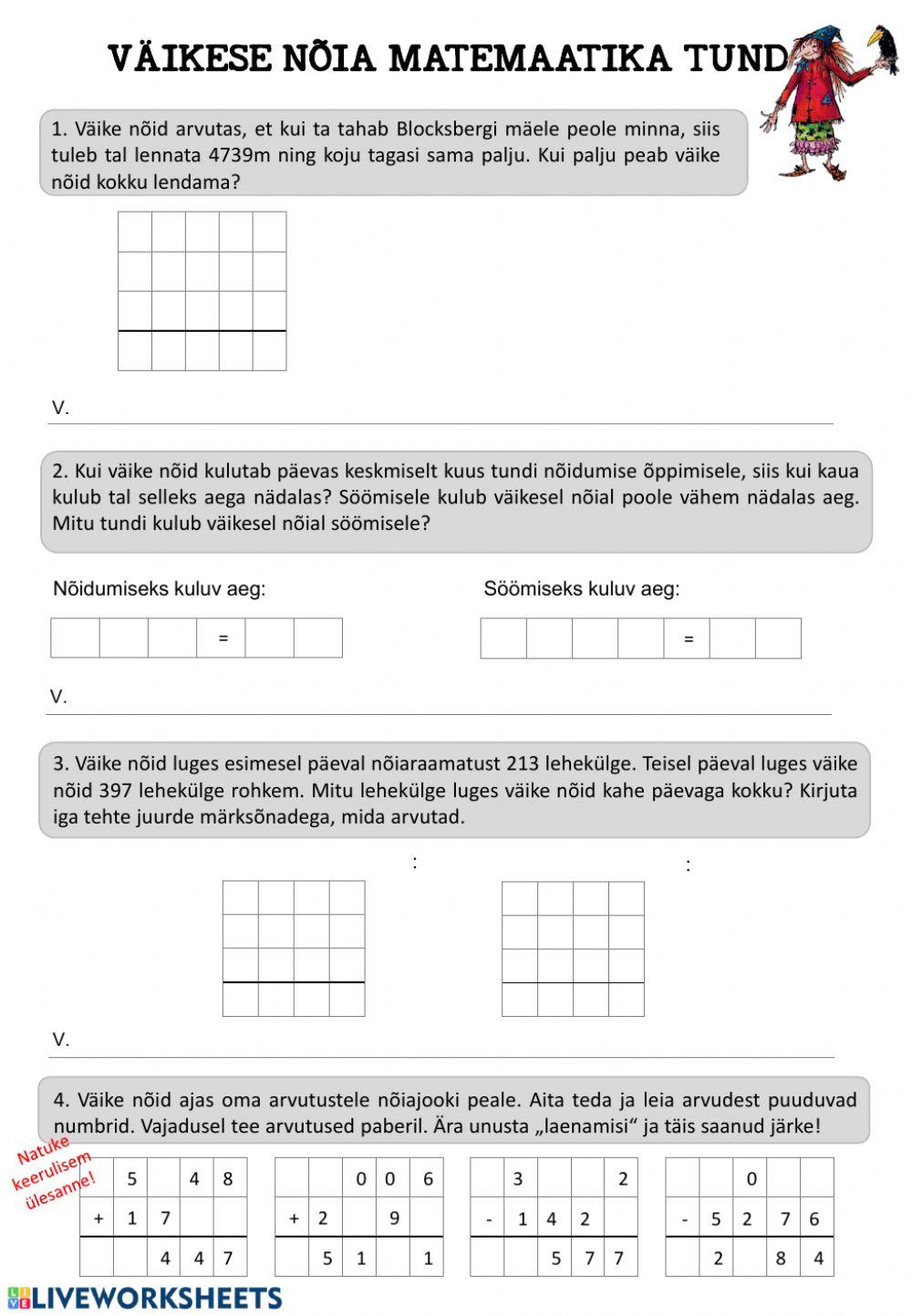 Väikese nõia matemaatikatund