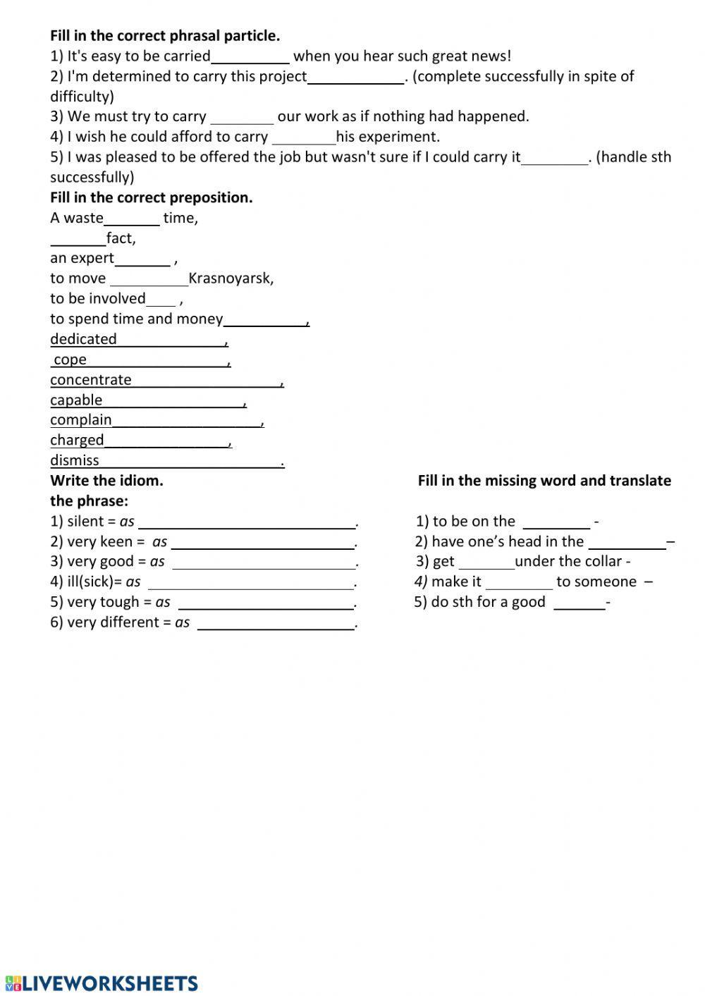 Upstream intermediate U2 Idioms test