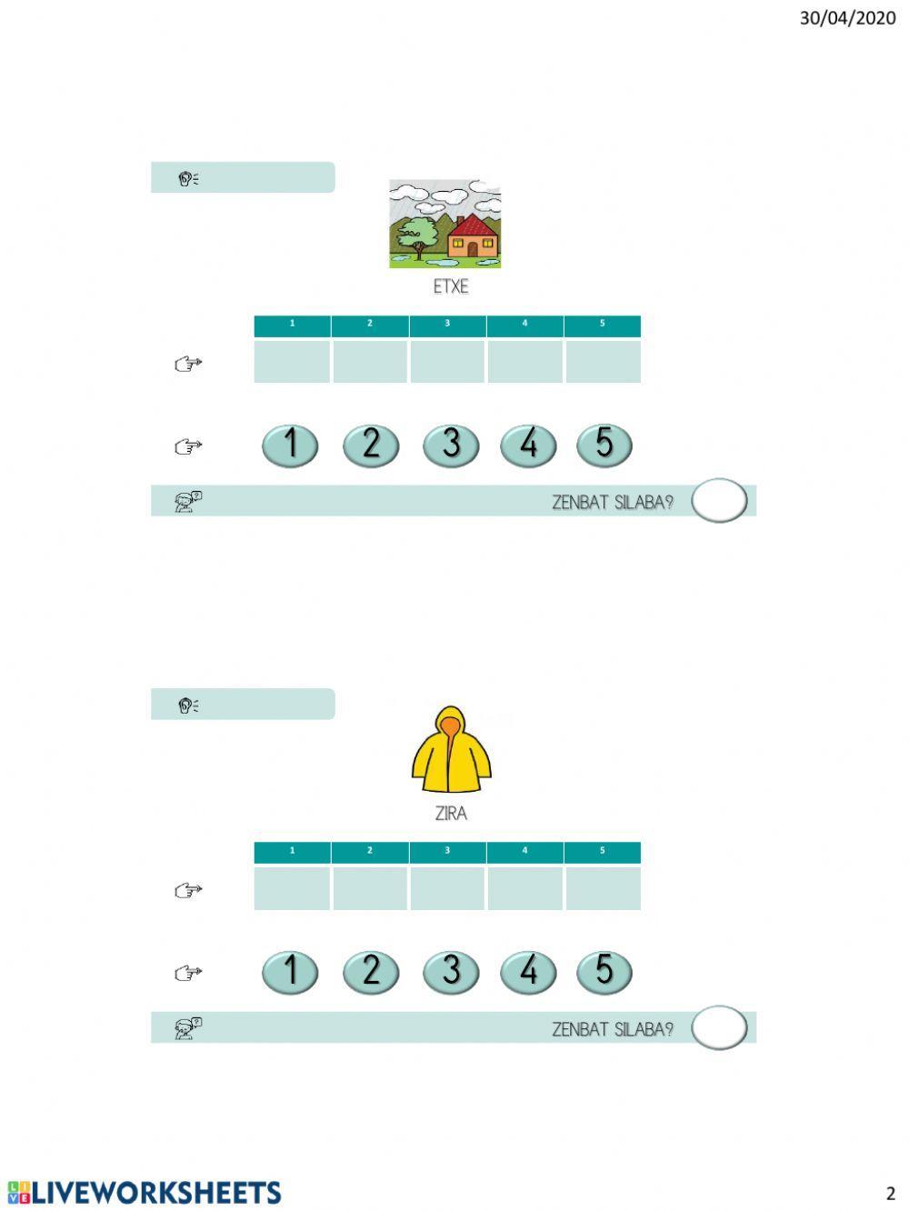 SILABAK ZENBATU (Udaberriko hiztegiarekin eta audioarekin)